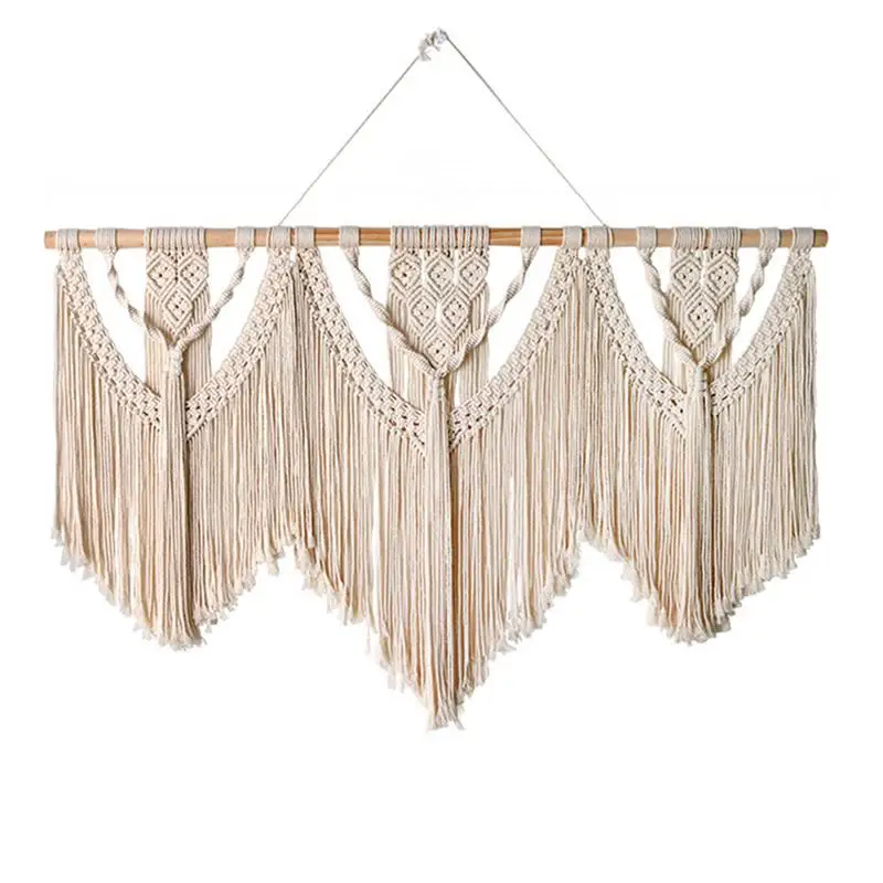 Imagem -02 - Boho Macrame Wall Hanging Decor Chic Woven Art Decoração para Quarto e Sala de Estar