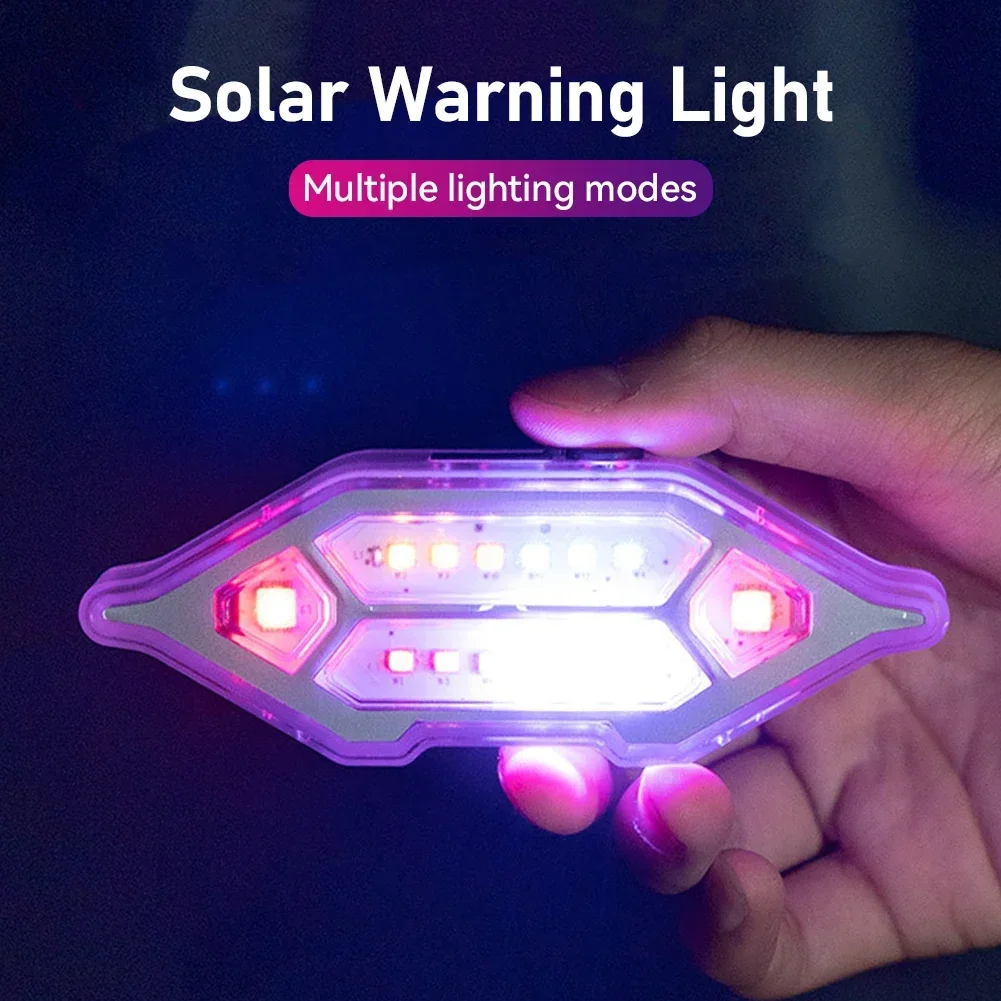 Solar Anti Theft Car Warning Light Safety Fake Lamp Car Solar Power Security Light Waterproof Vehicle Warning Light Accessories