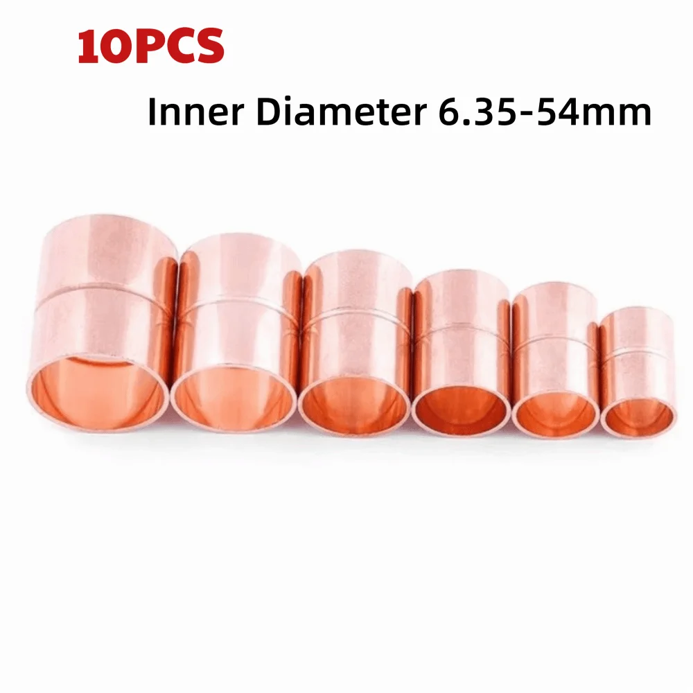 10PCS Copper Coupling Pipe Connector Equal Straight End Feed Tube Fitting Weld Thermal Conductive Weld Coupling