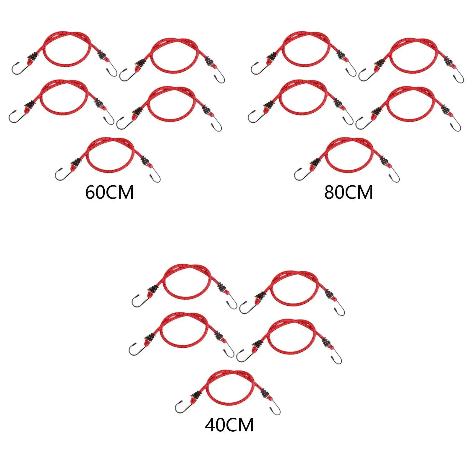 5x elastische Bungee-Seile mit Haken in verschiedenen Farben für Wohnmobil-Frachtbefestigungsartikel