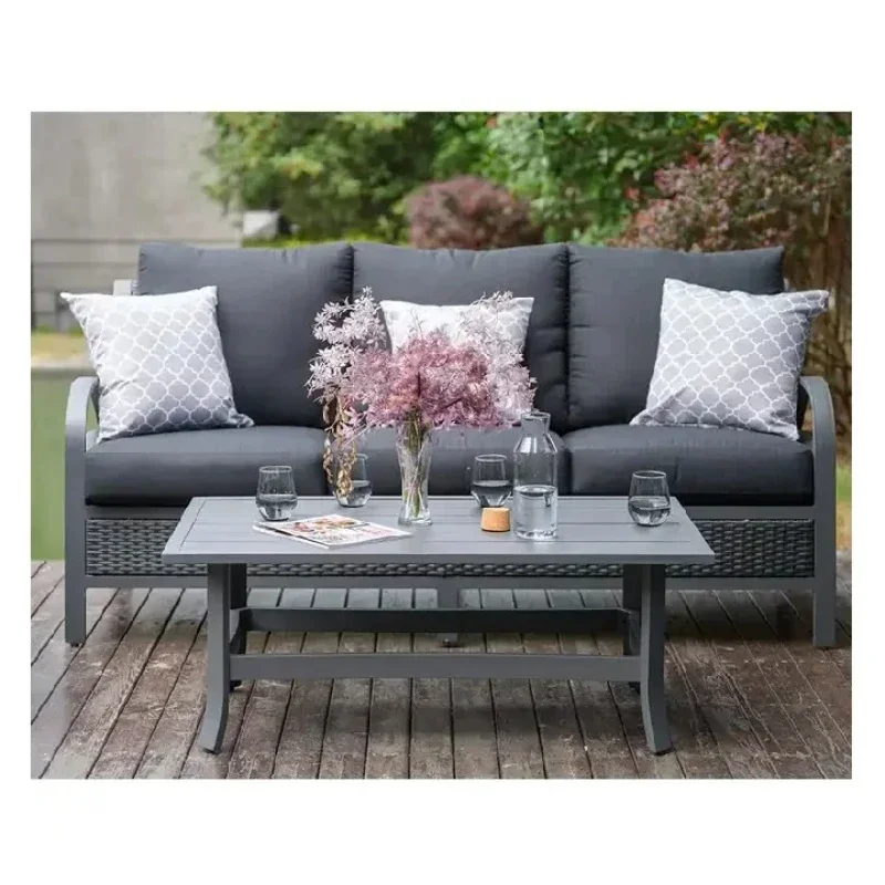 

Outdoor Furniture Garden Sofa Aluminum Frame Woven Rattan Sofa Set for Garden Patio