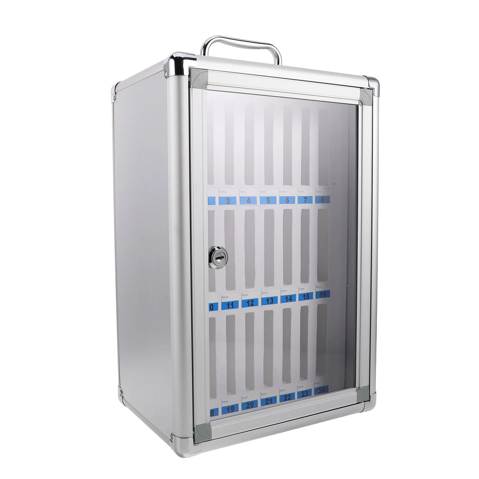 24-Slots Cell Phone Locker Aluminum Alloy Wall-Mounted Lockable Storage Cabinet for Classroom Office Exam Phone Organizer Box