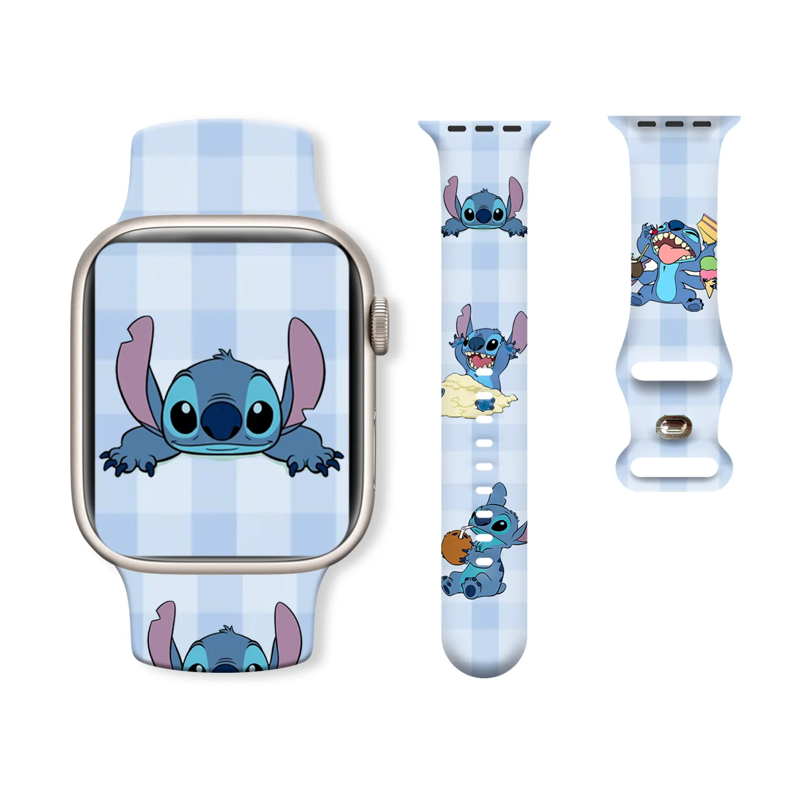 

Stitch Series 1 Silicone Printed Straps for Apple Watch 11 10 9 8 7 SE Bands Replaceable Bracelet for iWatch 46mm 42mm 41mm 40mm