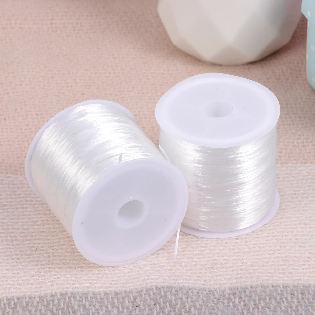 2 Rolls 60M Per Roll Elastic String Tpu Crystal Beading Thread for Jewelry Making Bracelets Necklaces Craft Projects Elastic