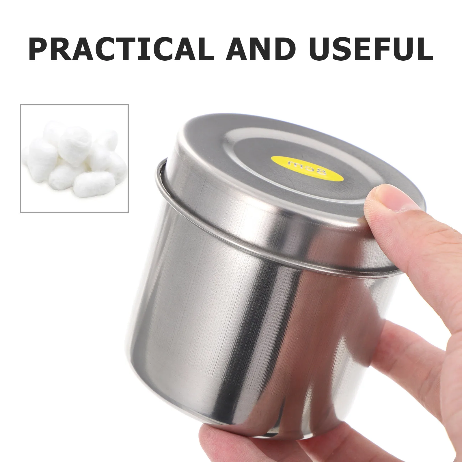

2Pcs Stainless Steel Storage Can Multifunctional Household Containers Airtight Cylinder Can for Oil Seasoning Medicine Home