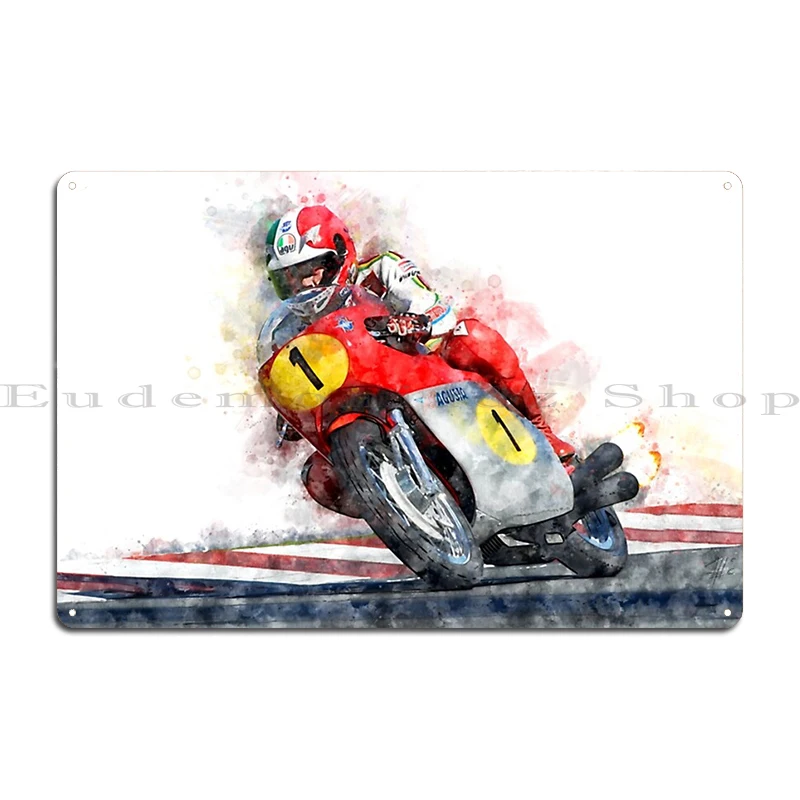 Giacomo Agostini Wayne Rainey Toni Mang Barry Sheene Metal Signs Cinema Decoration Wall Mural Create Wall Cave Tin Sign Poster