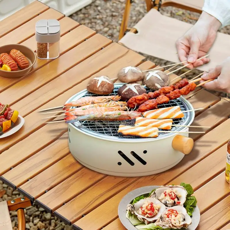 Tabletop Korean Barbecue Grill BBQ Grill Electric Portable Small Charcoal Grill Home Appliances Korean Smokeless Camping Grill