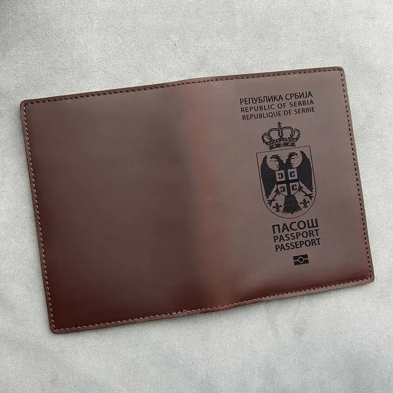 Leather Republic of Serbia Passport Cover Personalised Names Genuine Leather Republika Srbija Passport Holder Passport Case