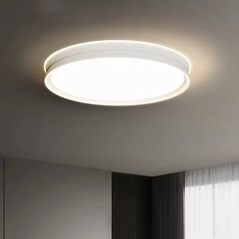 Modern Circular LED Ceiling Light Dimmable Surface Mounted Pendant Lamp for Living Room Bedroom Hallway Indoor Lighting Fixture