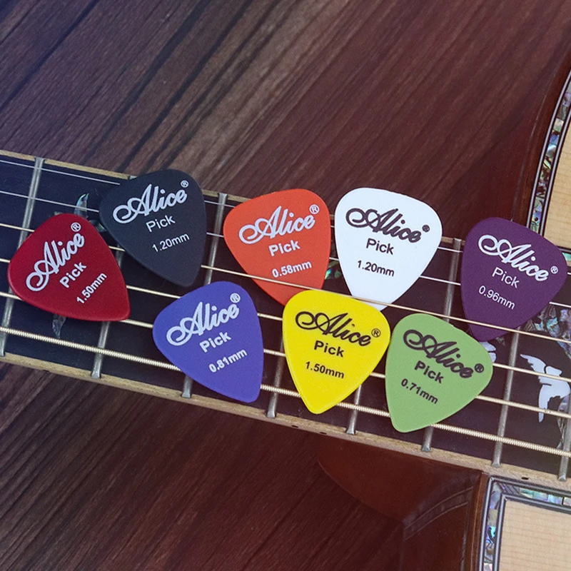 6 Stück Gitarrenplektren, rutschfestes ABS, verschiedene Stärken (0,58/0,71/0,81/0,96/1,2/1,5 mm) für akustische E- und Bassgitarren TMZ – Detail 5