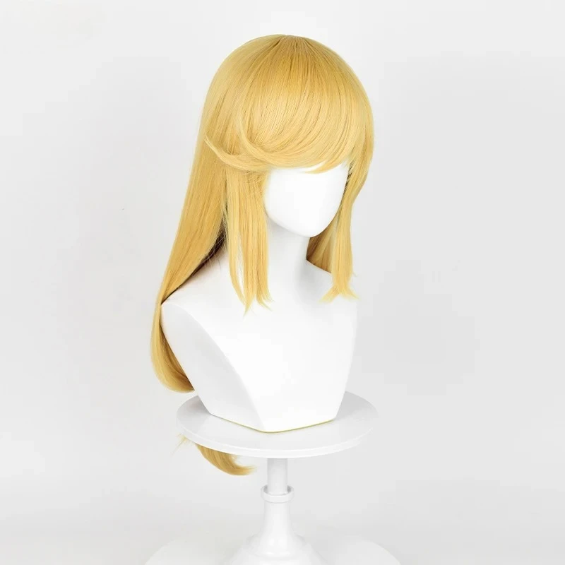 Anime Long Golden Yellow Scalp Wig Heat Resistant Synthetic Hair Anime Party Wigs Applejack Cosplay Wig