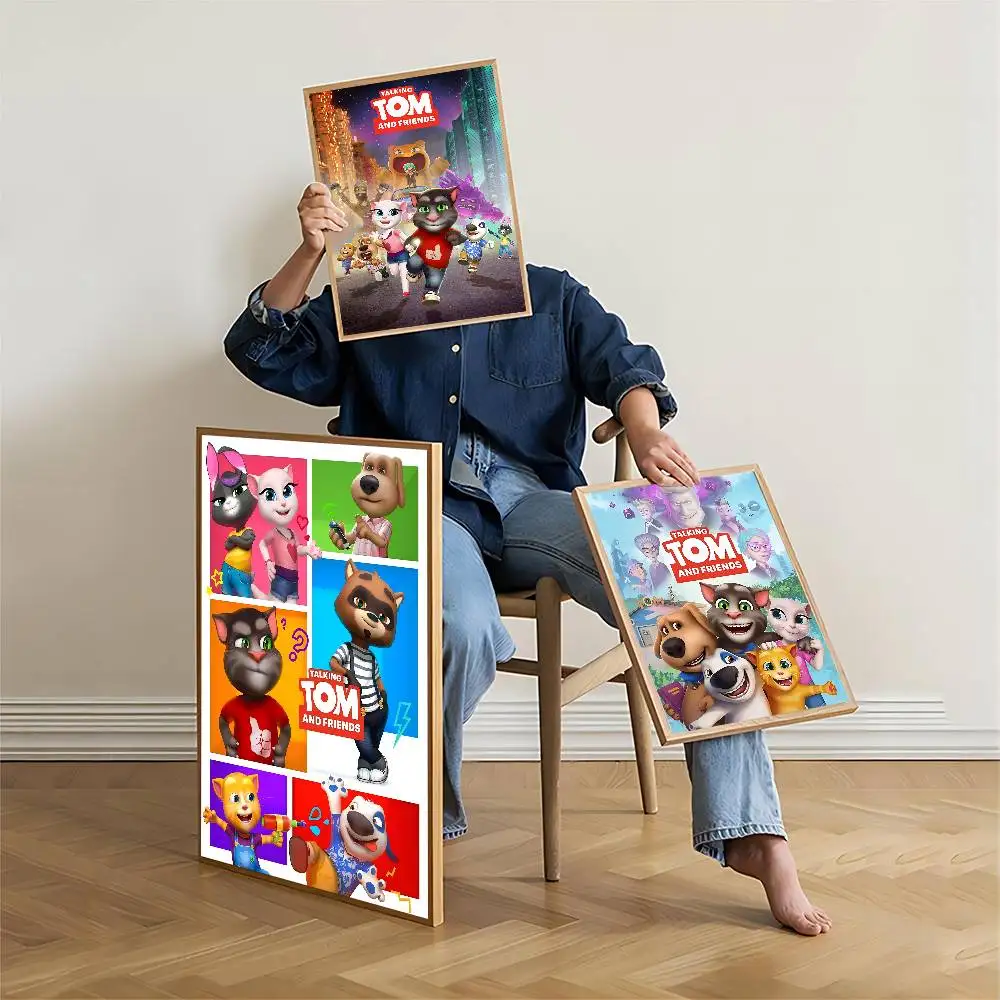 T-Talking T-Tom And F-Friends Anime Whitepaper Poster HD Quality Poster Wall Art Painting Study Room Wall Decor