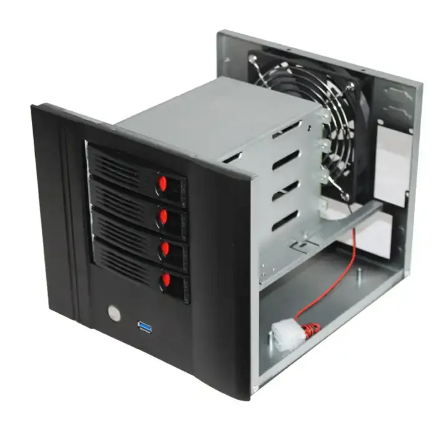 Hoge Kwaliteit 4 Hot Swap Bays Mini Nas Server Data Opslag Case Met 2.5 Of 3.5 Harde Schijf