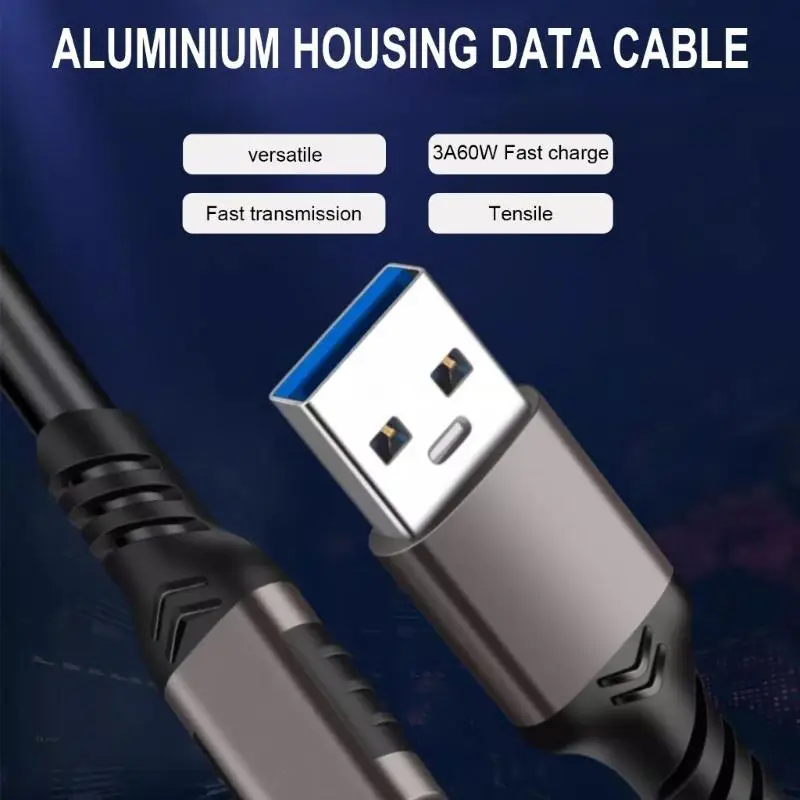 R53C USB3.2 كابل USB النوع A إلى USB C 3.2 كابل 10 جيجابت في الثانية نقل البيانات 3A 60W كبل الشحن