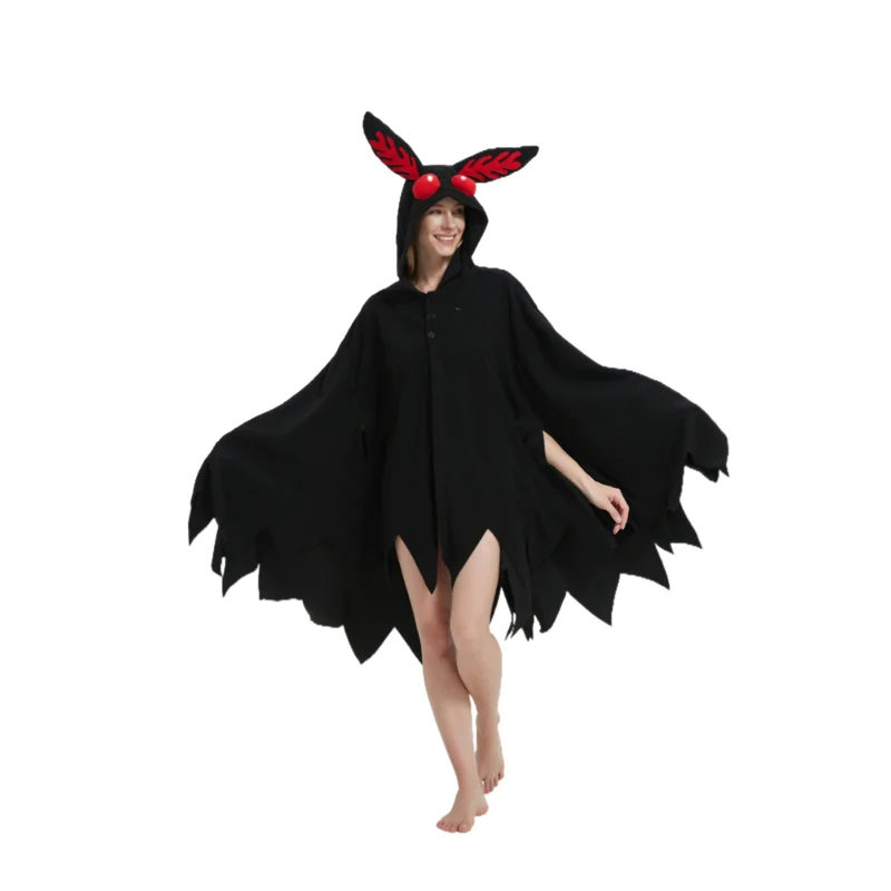 Unisex Cartoon Cape Cosplay Hooded Cape Party Christmas Masquerade Cape Autumn Winter Animal Bat Sleeve Bathrobe Pajama One Size