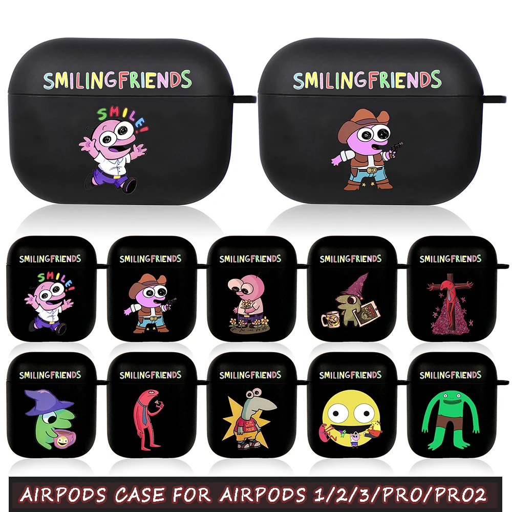 Cartoon Anime Smiling Case for Airpods 1 2 3 Pro2 2022 Cartoon Friends Soft Airpods Earphone Covers Funda Friends Gift