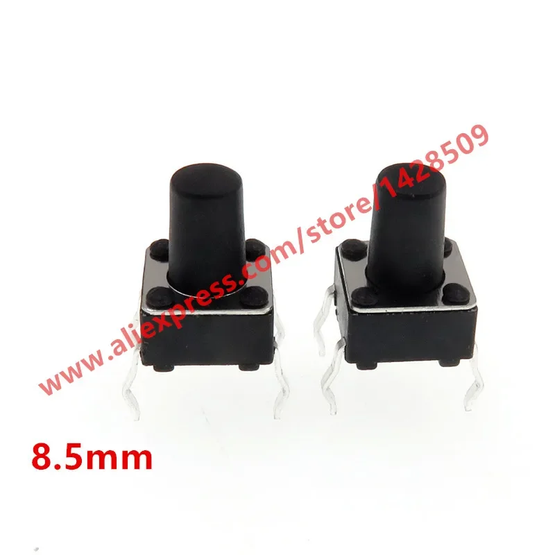 600pcs/lot 6*6*8.5mm 4P Tactile Tact switch 12V Push Button Micro Switch DIP Direct Plug-in Self-Reset