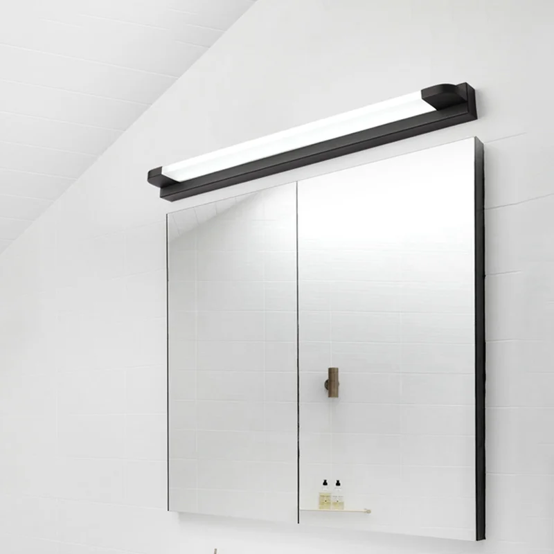 Modern LED Wall Sconce Long Stainless Steel Vanity Light Bar Daylight Makeup Lamp Over Mirror Indoor Bathroom Bath Lighting
