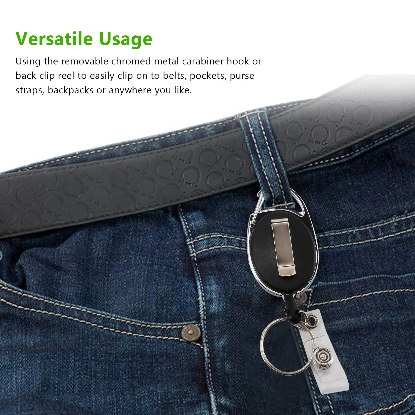 2 Pcs Badge Tether for ID Card Key Badge Holder