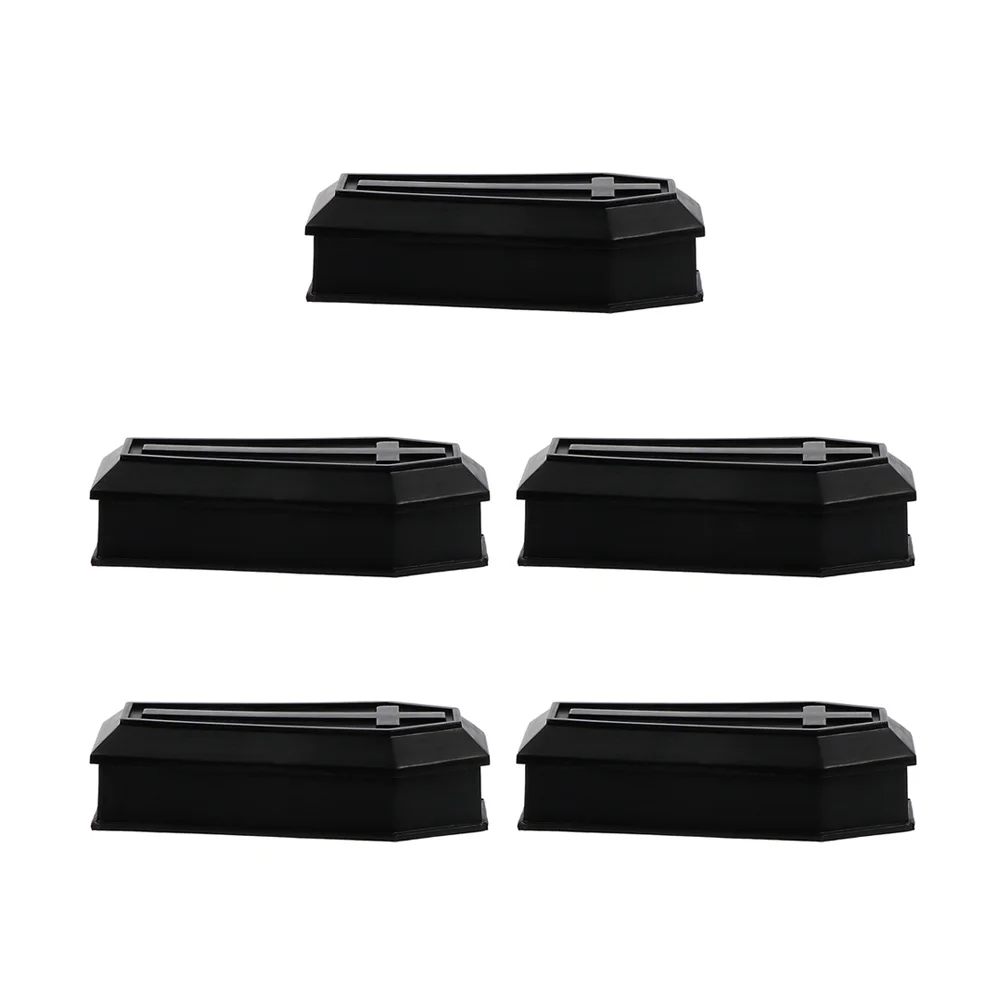 5 Pcs Coffin Box Ornament Haunted House Props Home Decor Halloween Plastic Child