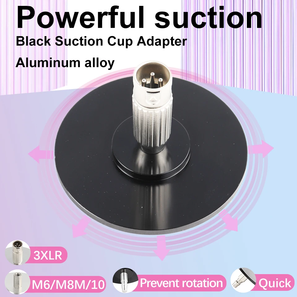 Powerful 10cm 12cm Suction Cup Adapter for Telescopic Linear Actuator with M8 M10 3XLR Connector Reciprocating Device Attachment