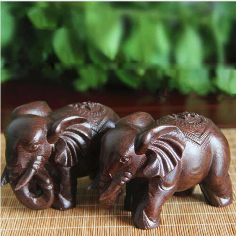 Luxury Elephant Boutique Indian Sandwood Agave Wood Ornaments Crafts Retro Home Desktop Decorations