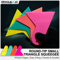 QILI Small Round Head Triangle Squeegee | Heat-Resistant & Wear-Resistant Hard Plastic Edging Tool for PPF & Vinyl Installation