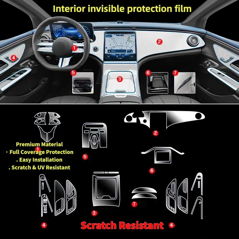 For 2022 Mercedes-Benz EQE center console screen protector 350 interior protection film navigation modification car accessories