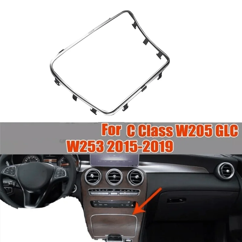 

A2056830900 Car Front Water Cup Frame Chrome Trim for Mercedes Benz W205 C205 C253 2015-2021 Storage Box Trim Strip-M53K