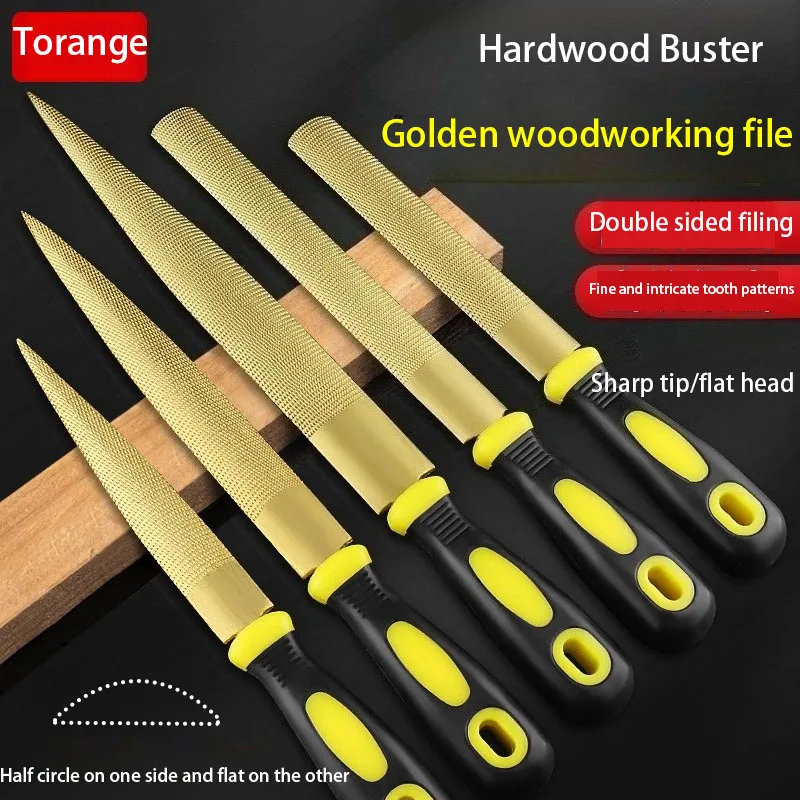 Woodworking file, golden color file, handmade file, wood polishing, rough teeth, chisels, shaping and rubbing knife