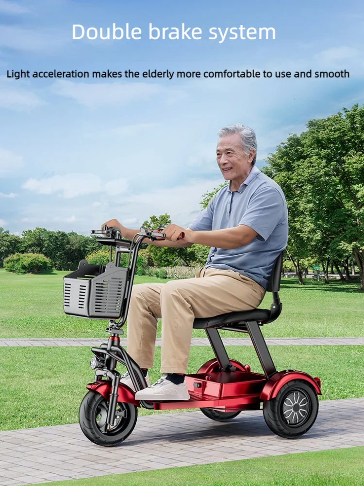 Elektrische vouwtricycle voor senioren, hoge kilometerstand, dubbele motor 1000W 48V 30Ah 80km, anti-diefstal, gezinsmobiliteitsscooter, geschikt voor volwassenen - afbeelding 2