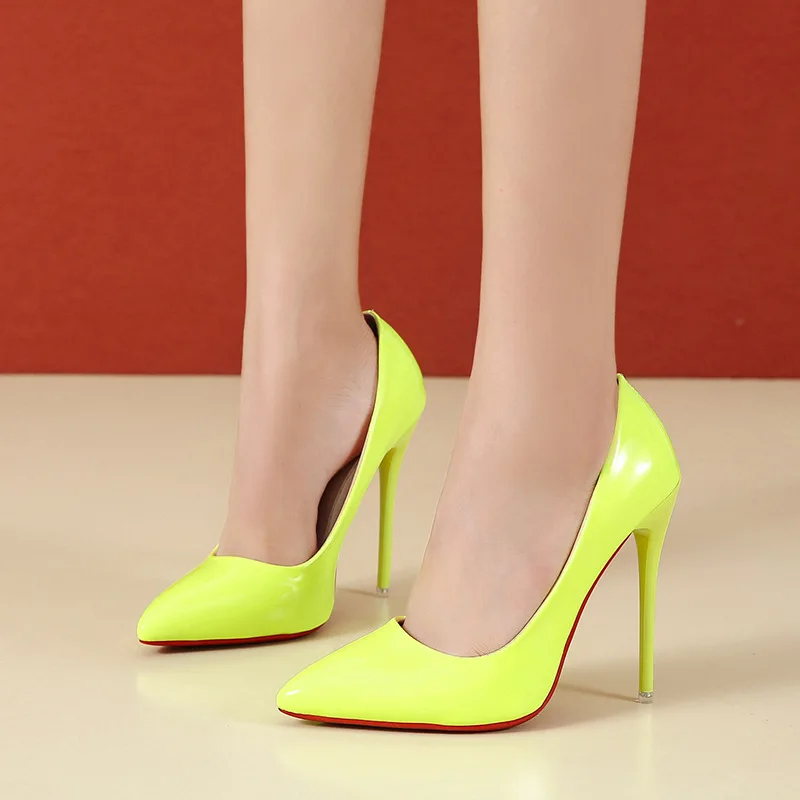 

Plus Size 35-45 HOT Women Shoes Pointed Toe Pumps Patent Leather Dress High Heels Boat Shoes Wedding Shoes Zapatos Mujer