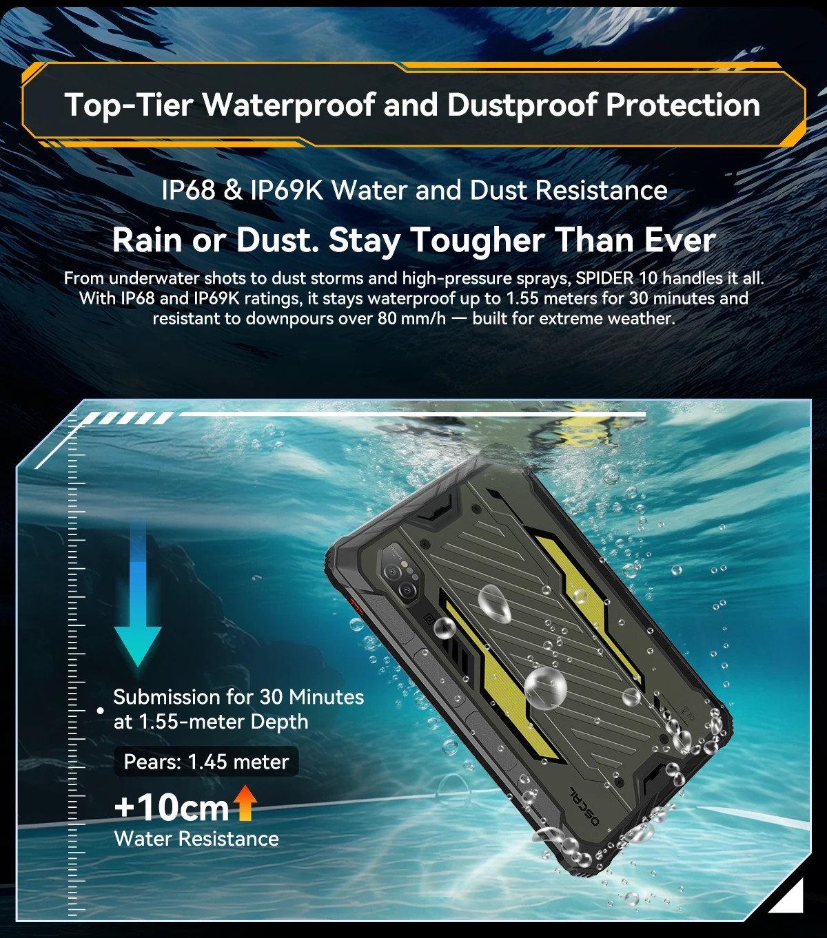 Blackview OSCAL SPIDER 10 Rugged Tablet Pad 11'' FHD+IPS Display 24GB(8+16) 256GB 20000mAh 45W MediaTek Helio G81 Android 15