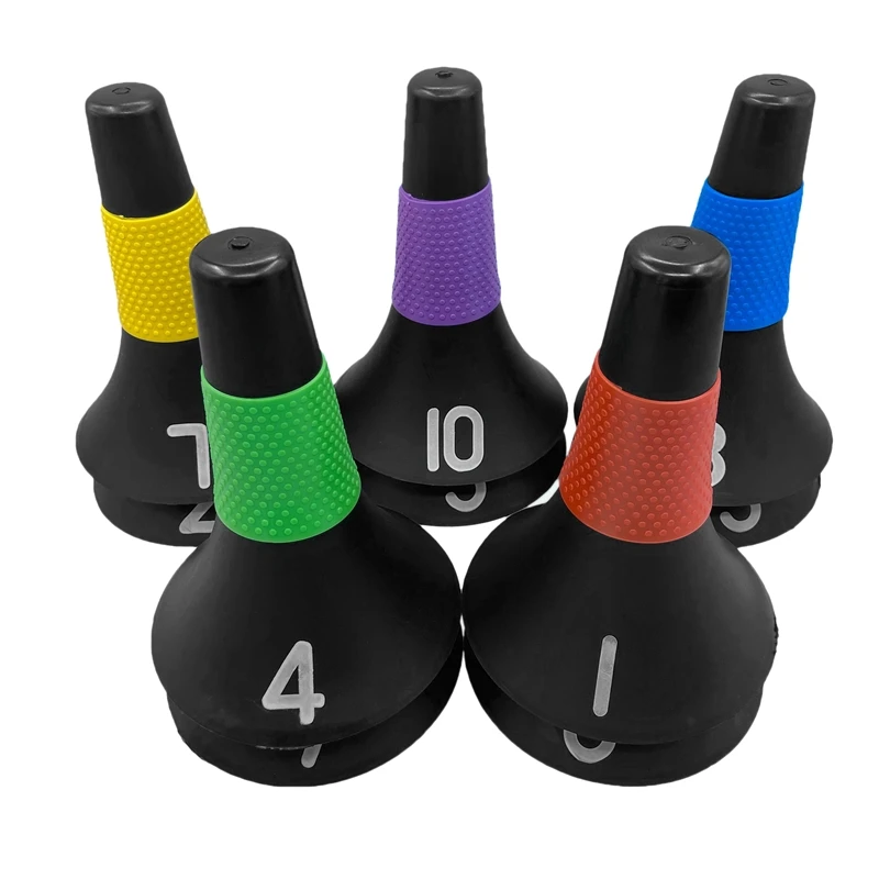 

Top!-10Pcs/Set Basketball Training Barrel Obstacle Cone Football Training Horn Barrel Non-Slip Durable Training Supplies