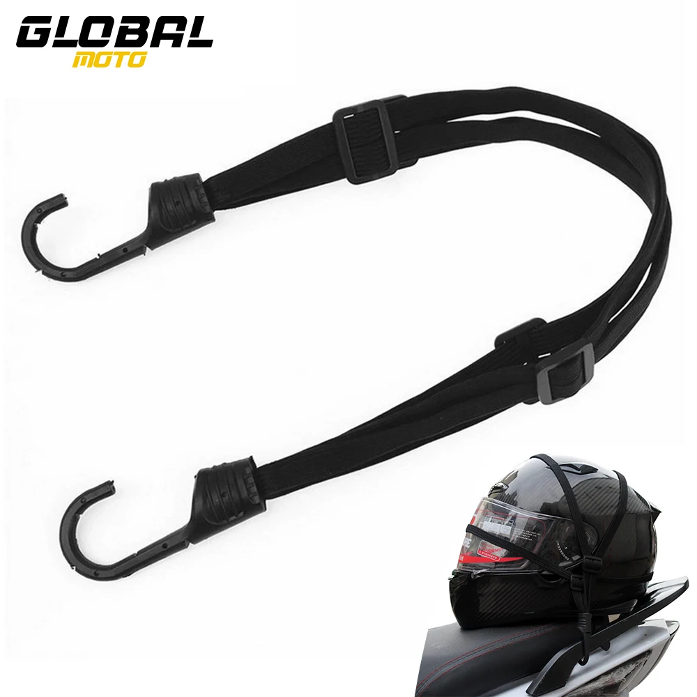 Motorcycle Helmet Rope Universal 60cm Moto Helmet Net Luggage Strap Fixed High-Strength Bands Retractable Elastic Buckle Rope#