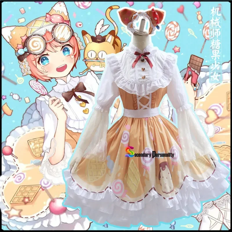 Identity V Cosplay Costume Mechanic Candy Girl Costume Cosplay Sweetie Dress Party Daily Dress Costume Full Set