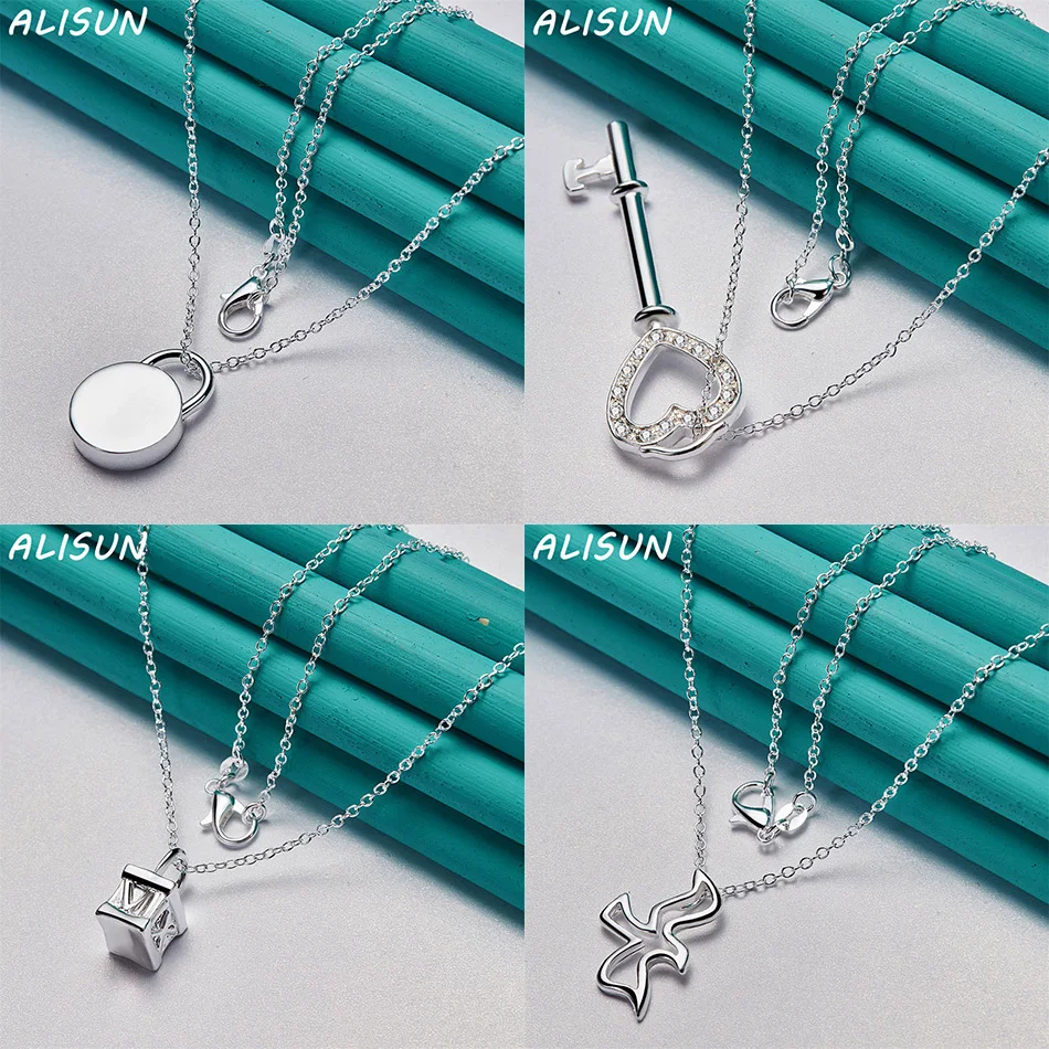 

ALISUN 40-75cm 925 Sterling Silver Design Pendant Necklace For Women Men Charm Trend Birthday Gifts Fashion Party Fine Jewelry