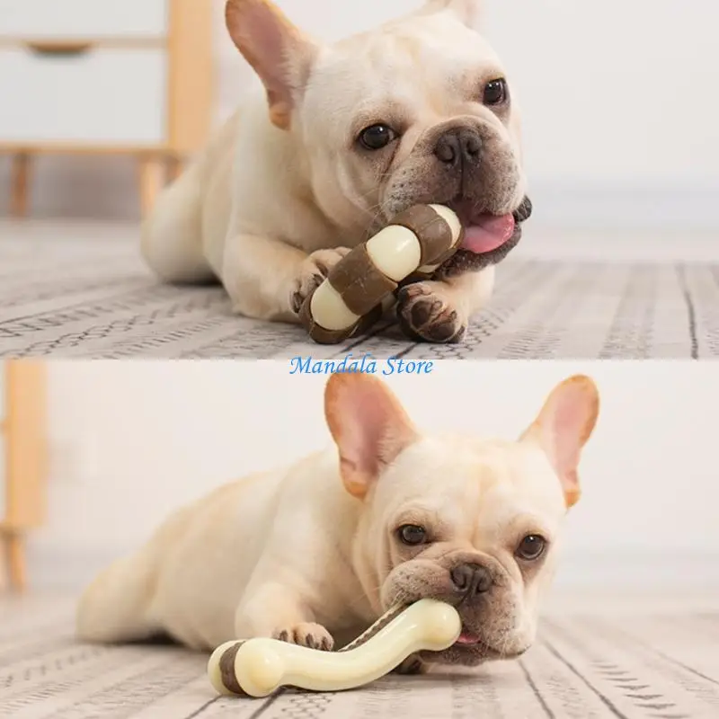 

U2JC Nylon Beef Flavor Indestructible Dog Teething Toy Dog Chew Toy for Aggressive Chewer Dog Teether Dog Molar Dog Bone Toy
