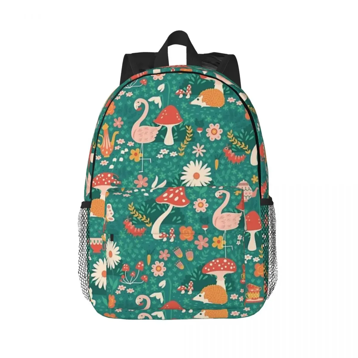 Vagando no País das Maravilhas Teal + Mochilas Vermelhas, Mochila para Adolescentes, Mochila Escolar Infantil Casual, Bolsa de Ombro