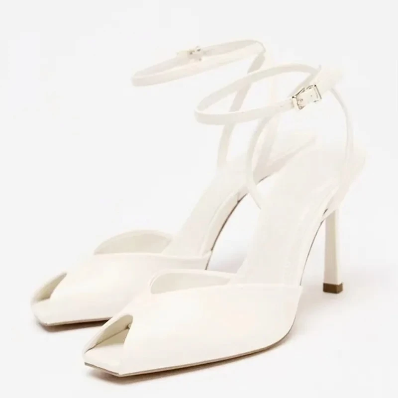 

Сексуальные босоножки на высоком каблуке с открытым носком, женская модная дизайнерская обувь на тонком каблуке с пряжкой на щиколотке, элегантные модельные туфли для банкета, Zapatos De Mujer