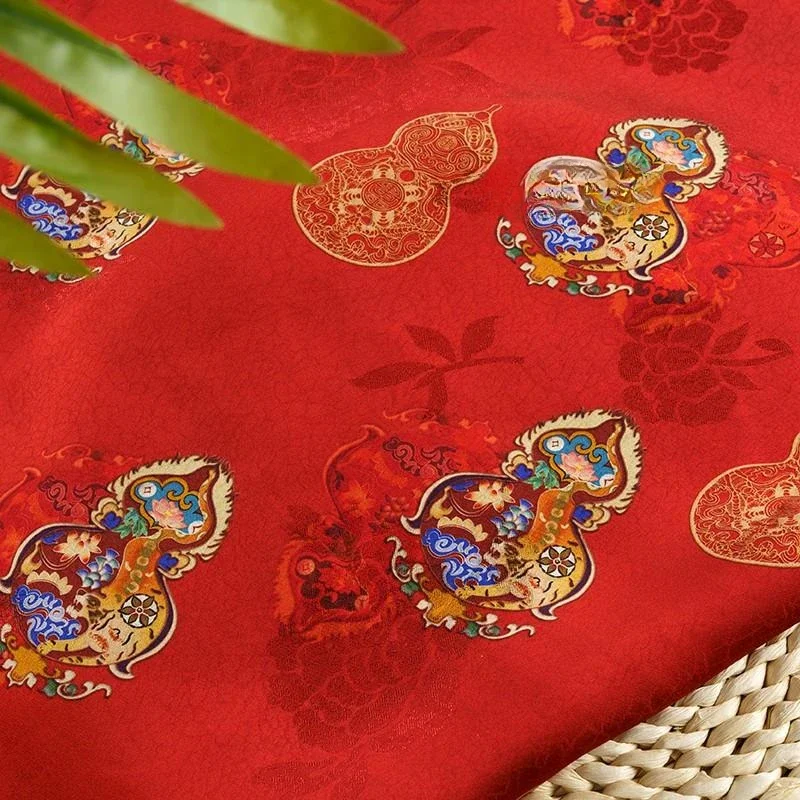 중국 팔바오보 풀루 조롱박 향기 클라우드 원사 꽃 Rauco 자카드 원단, DIY 코트, 치파오 원단, 신제품