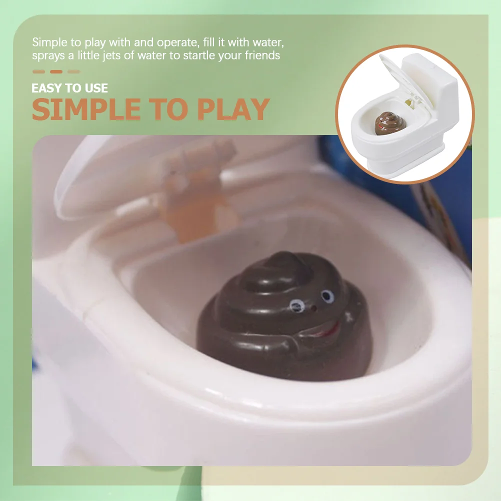 2 Pcs Gift Spray Water Toy Toys Plastic Prankster Fake Poop Toilet Games for Kids