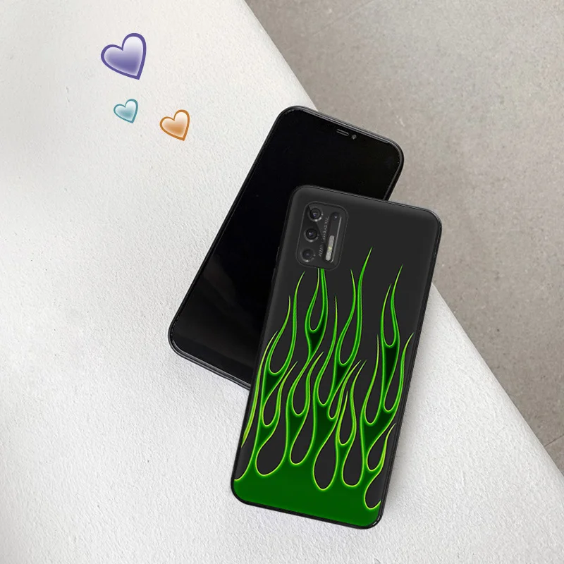 Soft Phone Cases For Moto G53 G73 G9 G50 G51 G71 G22 G32 G52 G72 Edge40 20 30 Purple Red Green Flame Sea wave Black Matte Cover