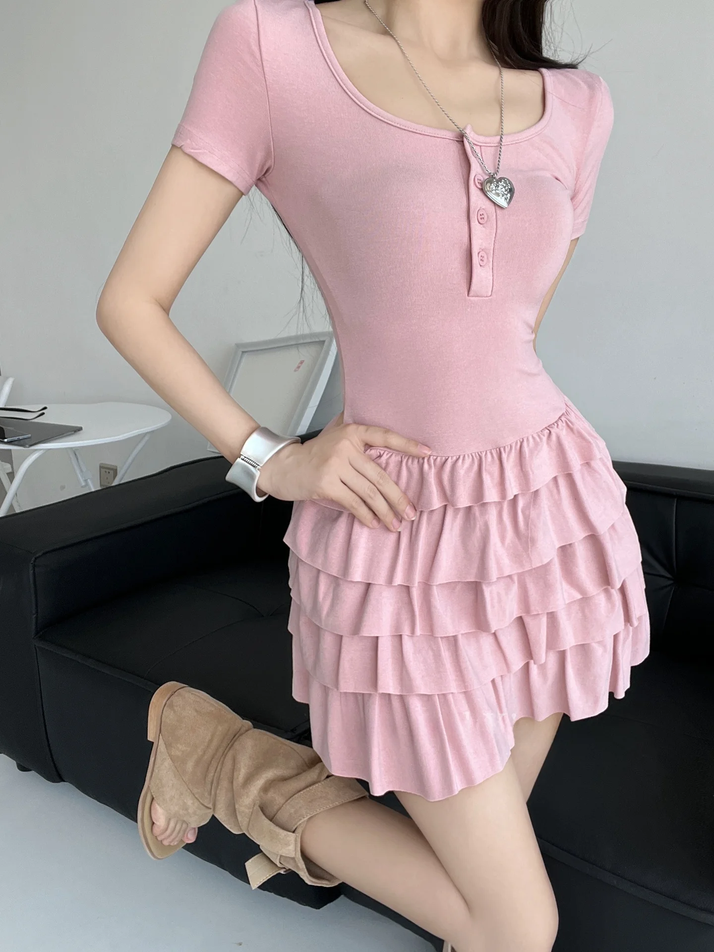 Ele ort Sve Square Ne Dr Gonna torta snellente a vita alta Sle Summer Commute Faion per giovani donne