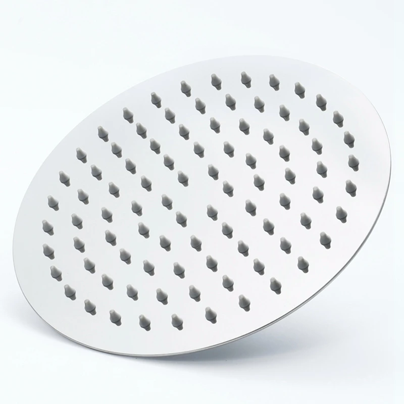 Pommeau de Douche Rond en Acier Inoxydable Chromé, Haute Pression, Ultra-Mince, Pulvérisateur 200x200mm