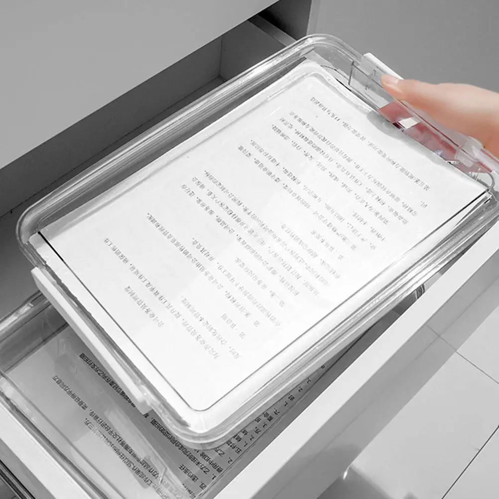 2Pcs Versatile Pet Document Organizer Box A4 Capacity File Case for Certificates Photos Postcards Cards Desktop Travel