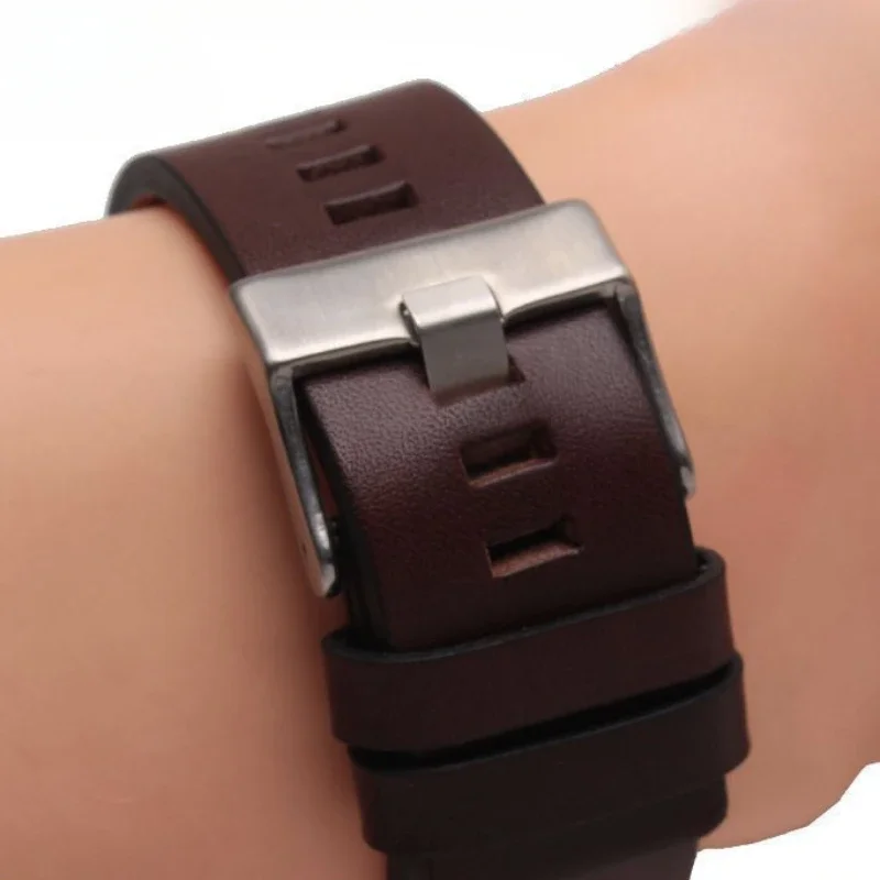 Genuine Leather Square Hole Watchbands Men Women for Diesel Dz7332 Dz7314 Dz7311 22 24 27 28 32mm with Tool Replace Accessories