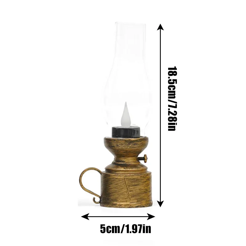 Electronic Retro kerosene lamp Decorative Oil Lantern Desktop LED Vintage Creative Flameless Candlelight Atmosphere Night Light