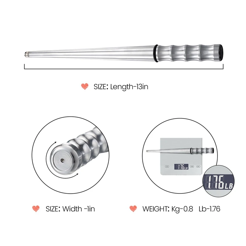 Ring Sizer Madrel Pro, Stainless Steel Solid Ring Mandrel For Ring Measurer And Repair Distorted Ring