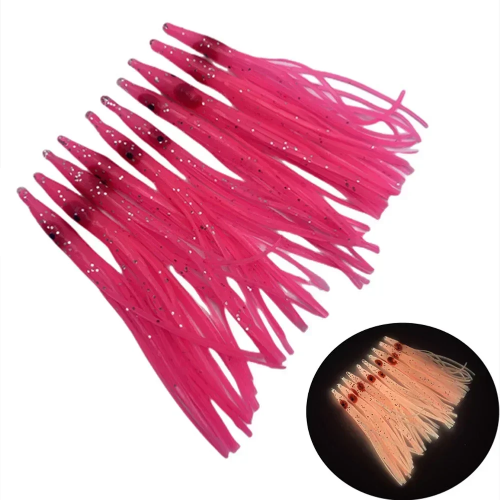 

Brand New Squid Soft Bait Luminous White/Pink 10 Pcs/Set 40g 80mm Accessories Parts Rubber For Octopus For Squid